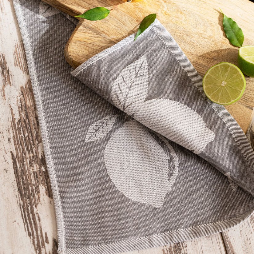 Utěrka Citróny - šedá