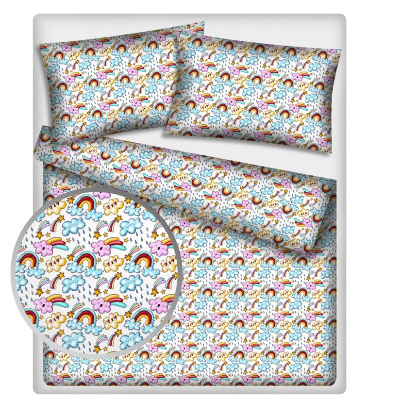 Povlečení do postýlky Duha - Rozměr povlečení: 90x130+40x60
