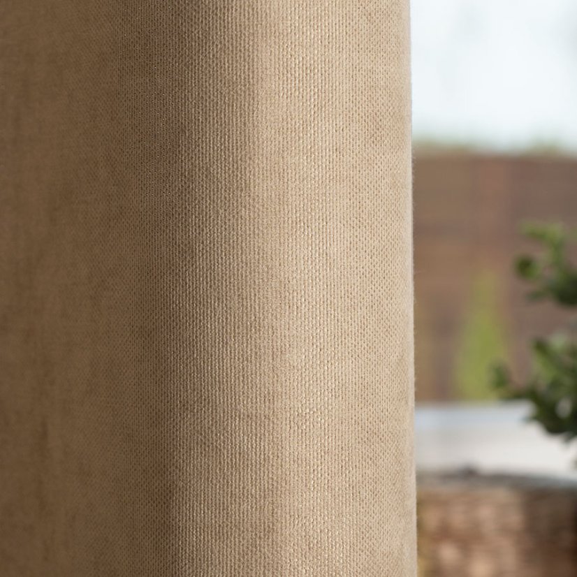 Kusový závěs s kroužky Milas - béžový - Vyber rozměr závěsu ↕VxŠ ↔ (cm): 250 x 140 cm