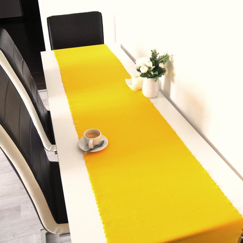 Teflonová šála v metráži - 3014 - tm.žlutá - Šíře materiálu ↔ (cm): 38, Vyber okraje: pouze střih