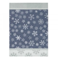 Vánoční utěrka Vločky - tm. modrá