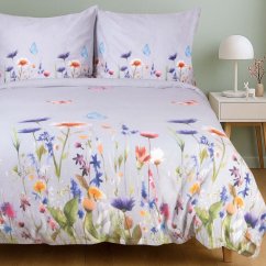 Flanelové povlečení Zahrada - šedá