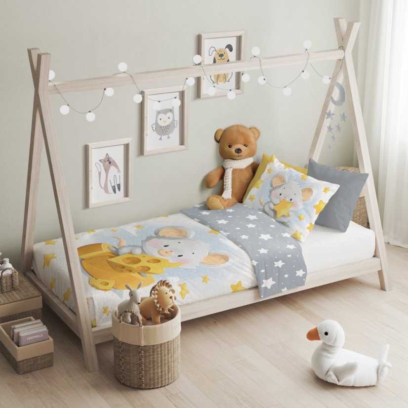 Povlečení do postýlky Myšička - Rozměr povlečení: 100x135+40x60