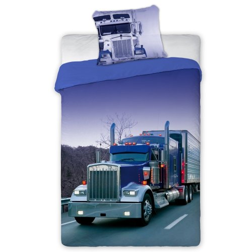 Povlečení hladká bavlna - Kamion - Rozměr povlečení: 140x200+70x90