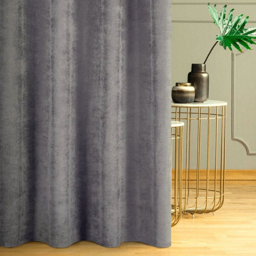 Kusový záves s očkami Elisa - šedohnedý - Vyber rozměr závěsu ↕VxŠ ↔ (cm): 250 x 140 cm