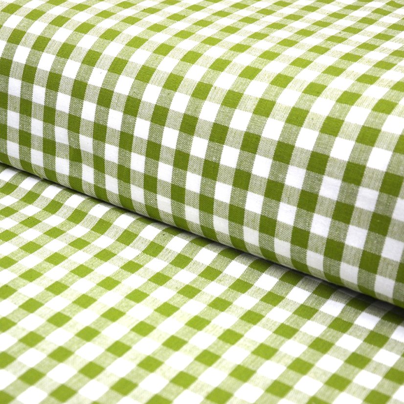 Látka Kanafas - kostka zelená - Šíře materiálu ↔ (cm): 150, Vyber šití: bez obšití