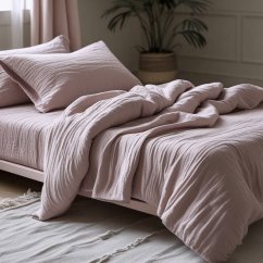 Mušelínové obliečky - šedo/fialové