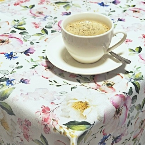 Teflonový ubrus tisk Růžová zahrada - Vyber rozmer: 75x75
