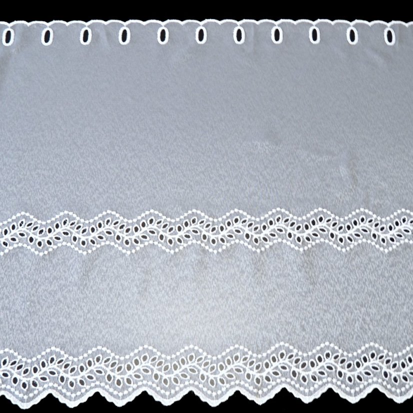 Vitrážová záclona Gizela - Vyber výšku ↕ (cm): 50, Vyber šití: bez obšití