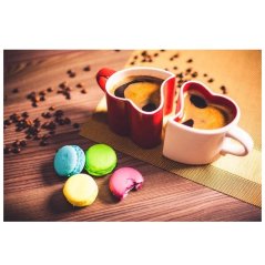 Prostírání – Káva s makronkou