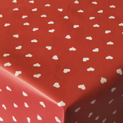 PVC ubrusovina - Srdce - červená