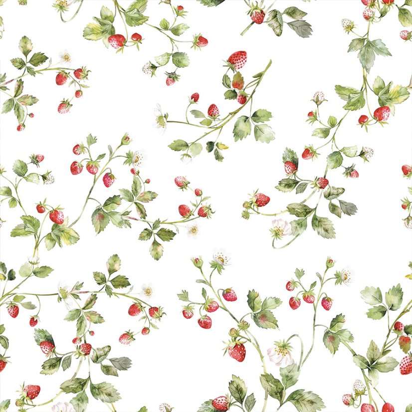 Dekoračná látka Jahody - Šírka materiálu ↔ (cm): 160, Vyber šitie: bez obšití