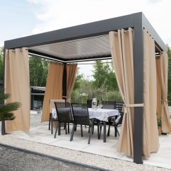 Venkovní závěs  s kroužky Gardenia - béžový