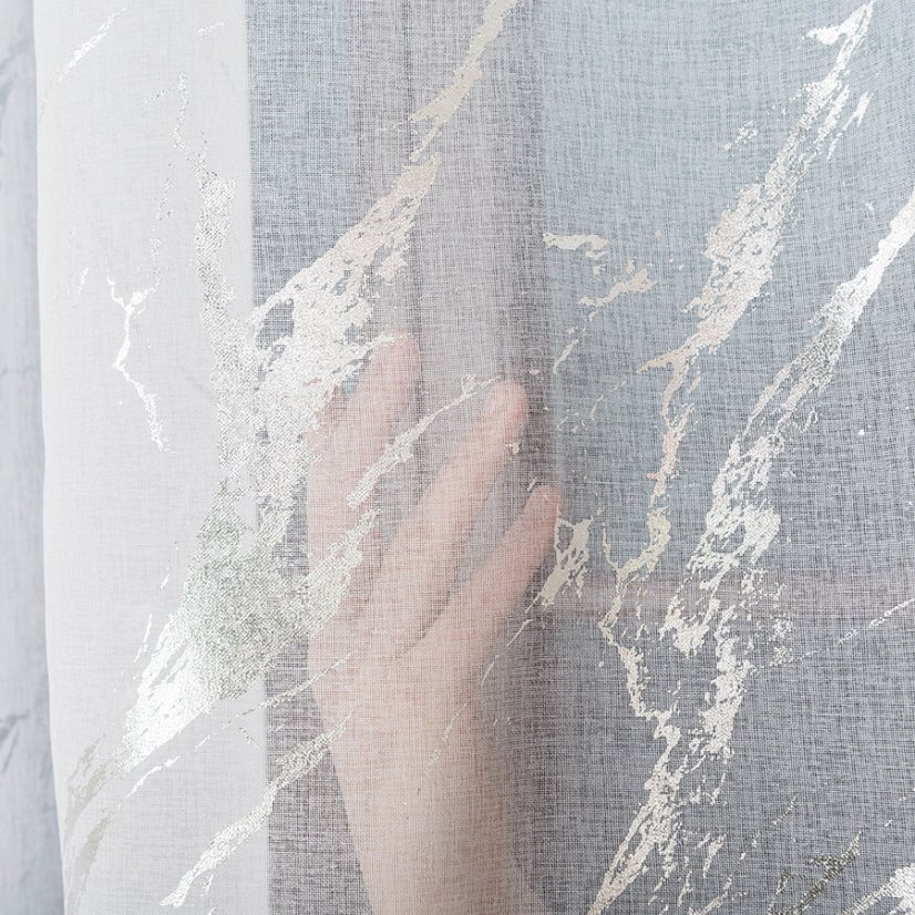 Kusová záclona Marla s olovkom - strieborná - Vyber rozmer záclony ↕VxŠ ↔ (cm): 250x200