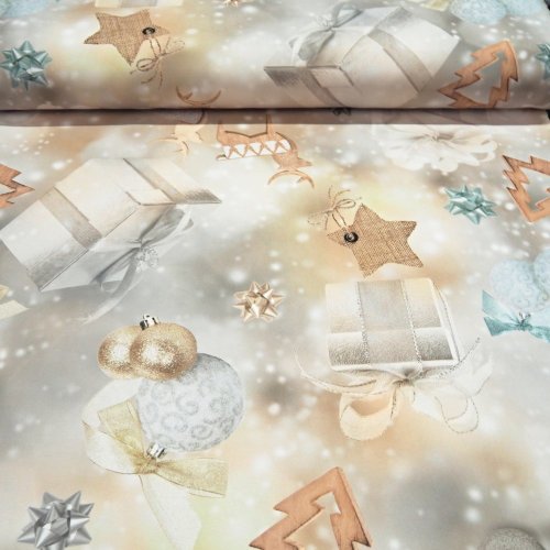 Vianočná dekoračná látka SOFT 400711-101 - Šíře materiálu (cm): 150, Vyberte šití: bez obšití
