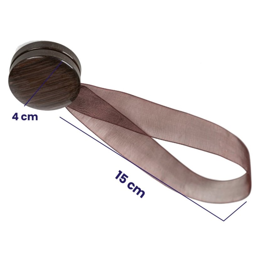 Magnetická spona na závěsy - hnědá