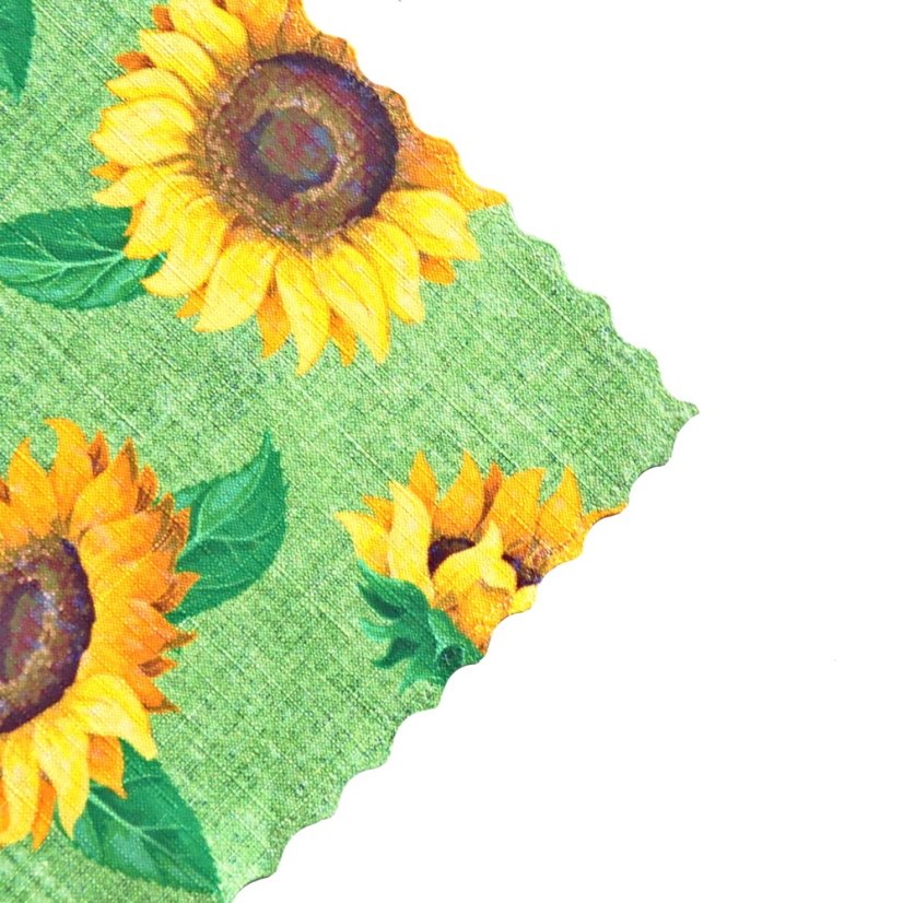 Teflonový ubrus tisk Slunečnice - zelený - Vyber rozmer: 75x75