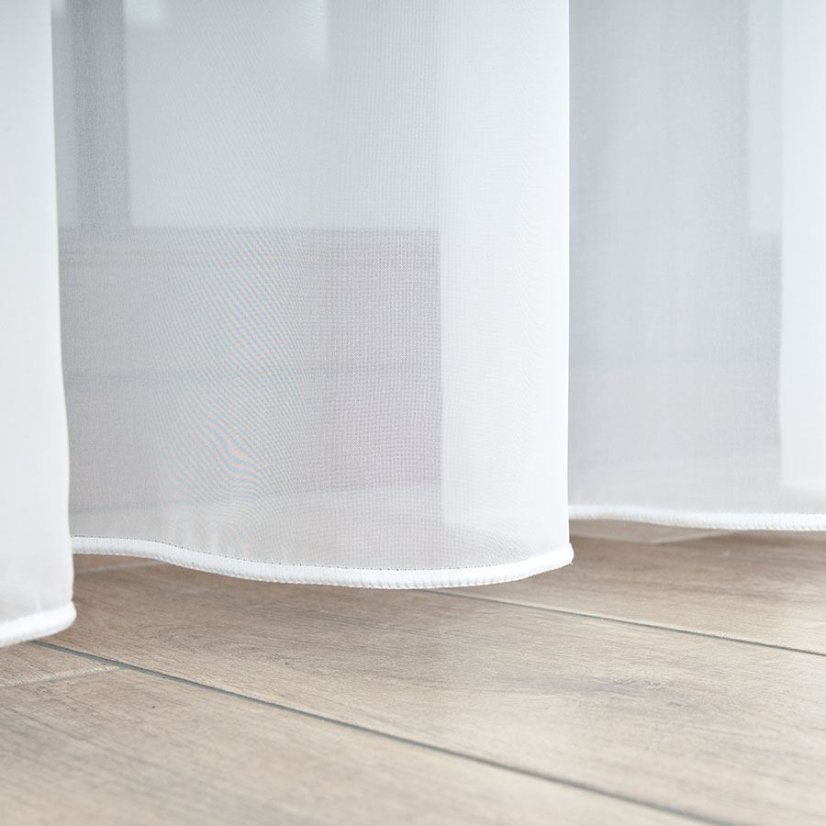 Hladký bílý voál LUX s olůvkem - 330 cm - Vyber výšku ↕ (cm): 330, Vyber šití: bez obšití