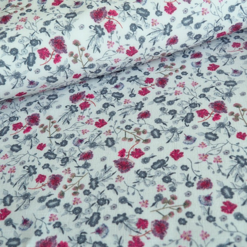 Teflonová látka Luiza - šedo/bílá - Šíře materiálu ↔ (cm): 155