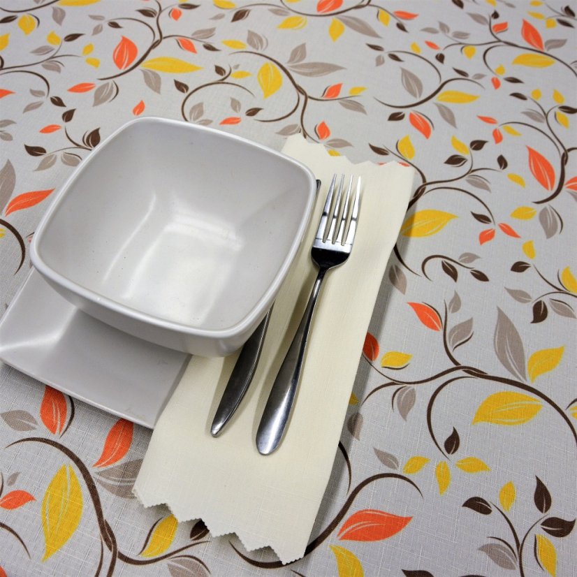 Teflonový ubrus tisk Helen- oranžová - Vyber rozmer: 120x120