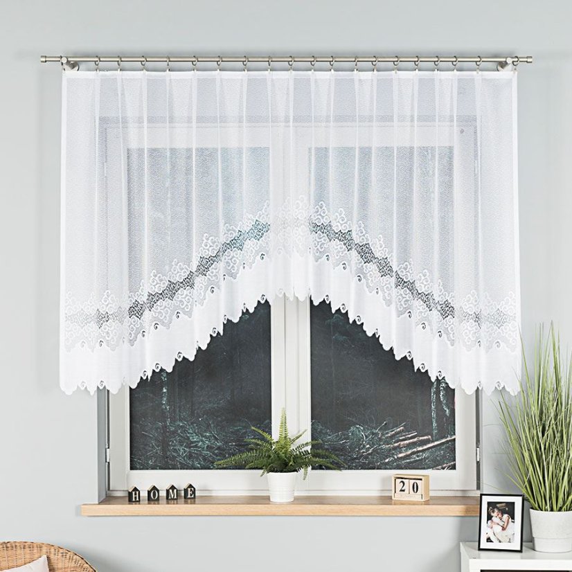 Kusová záclona Modena - Vrchní okraj: Bez řasící pásky, Vyber rozměr záclony  ↕VxŠ ↔ (cm): 120x250