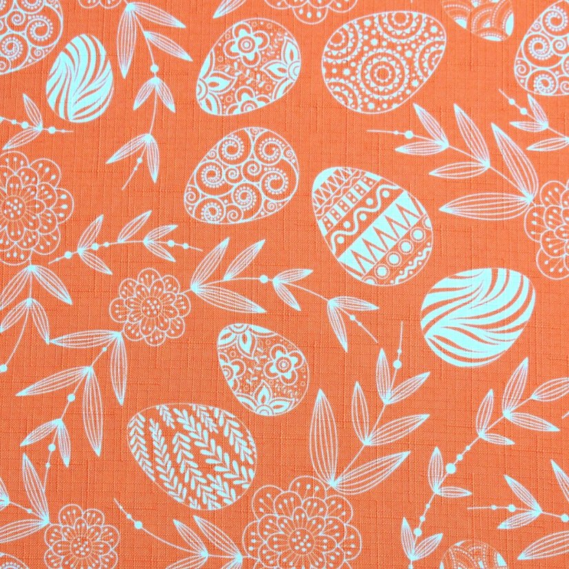 Teflonový velikonoční ubrus  Vejce - oranžové - Vyber rozměr: 38x38