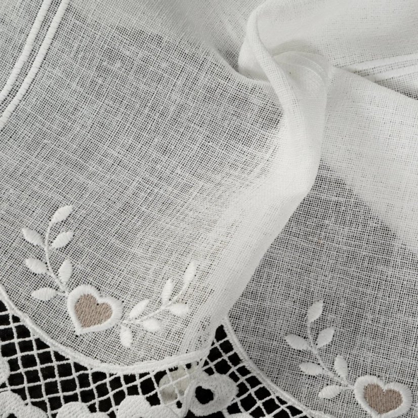 Vitrážová záclona Srdíčka - Vyber výšku ↕ (cm): 45