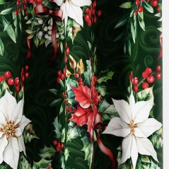 Dekorační látka Vánoční růže - zelená