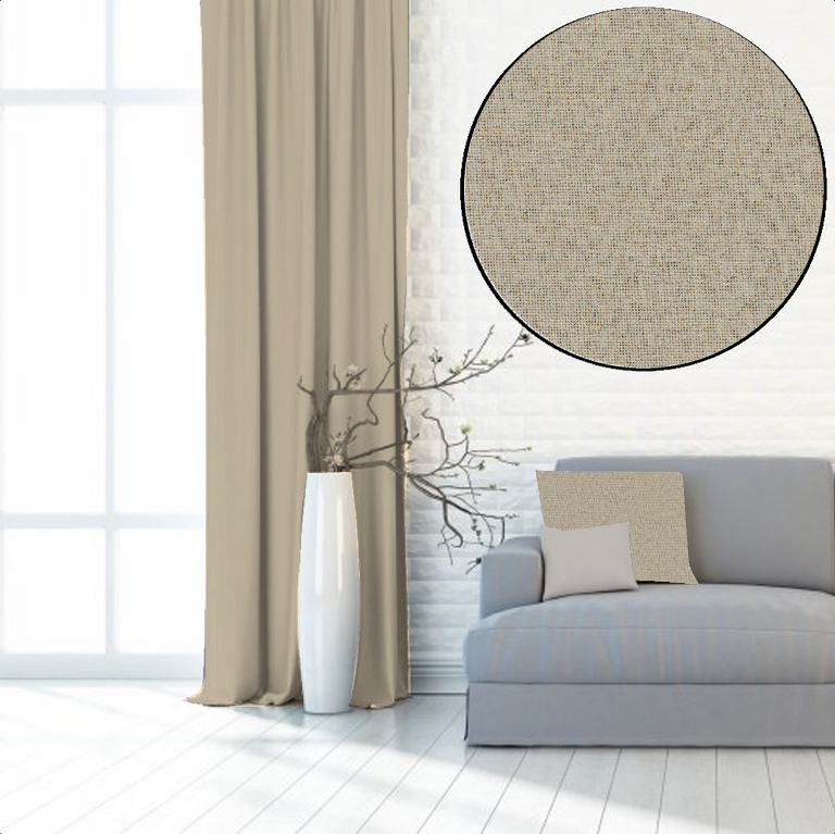 Dekorační látka Blackout Pure šedo-hnědá - Šíře materiálu ↔ (cm): 280, Vyber šití: bez obšití