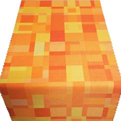 Obrusový šál v metráži Oranžová kocka