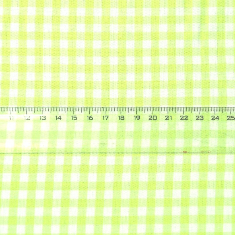 Látka Kanafas jarně zelená - 0,5 cm káro - Šíře materiálu ↔ (cm): 160, Vyber šití: bez obšití