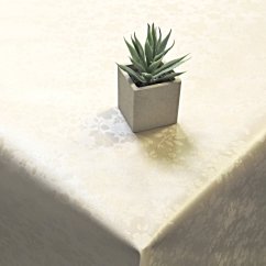 PVC obrusovina - Floristický damask smotanový