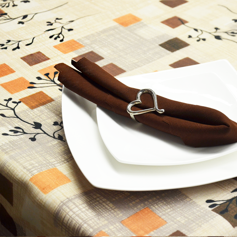 Teflonový ubrus tisk Manila - hnědá - Vyber rozmer: 75x75