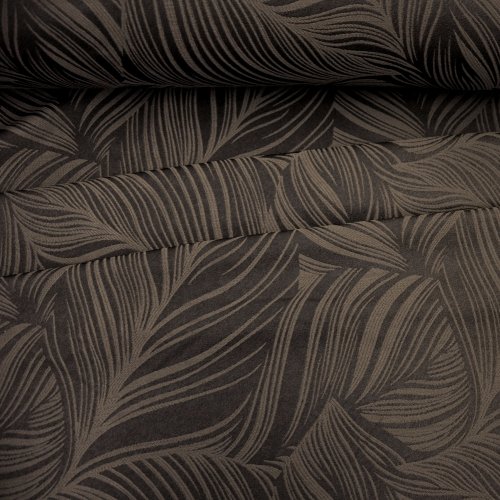 Dekorační látka Brita - tm.hnědá - Šíře materiálu (cm): 140, Vyberte šití: obšití okrajů a našití stužky