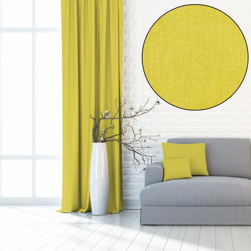 Dekorační látka Blackout West - žlutá - Šíře materiálu ↔ (cm): 140, Vyber šití: bez obšití