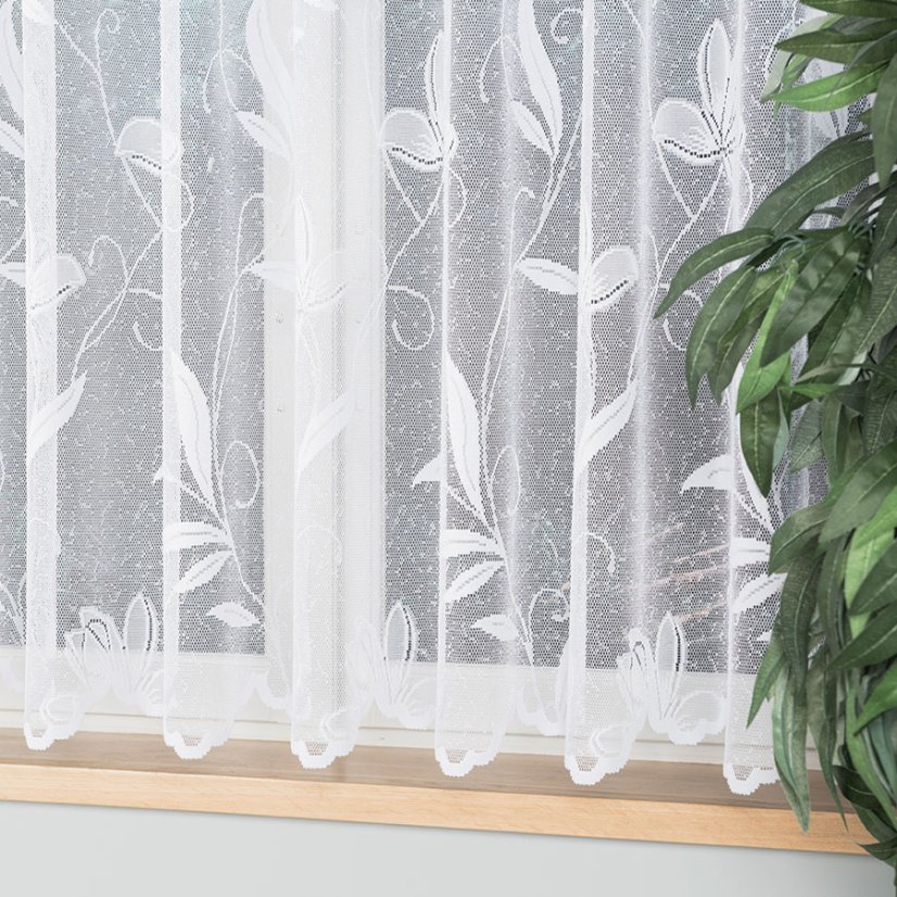 Záclona Naty - Vyber výšku ↕ (cm): 155, Vyber šití: bez obšití