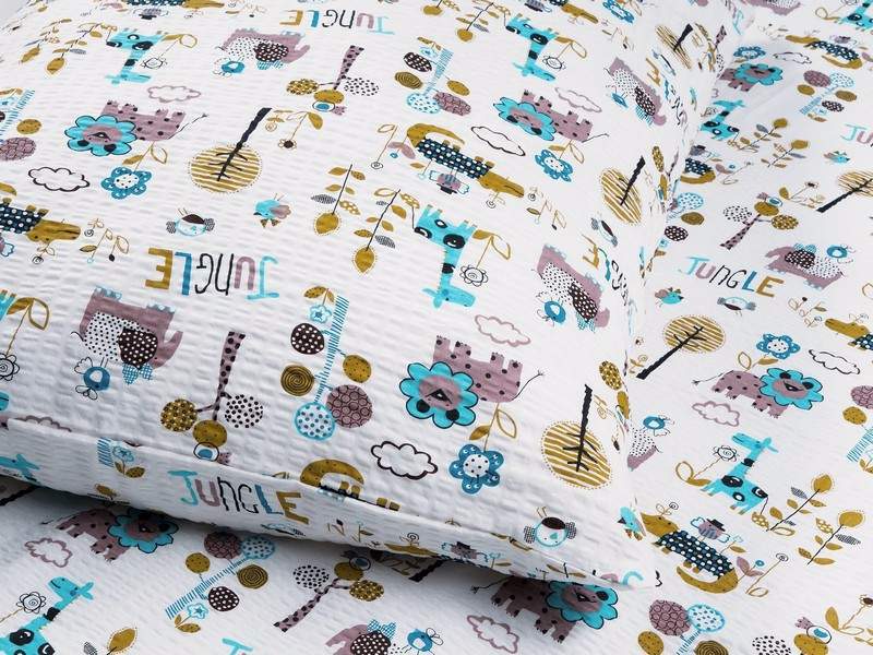 Dětské krepové povlečení Jungle - fialové