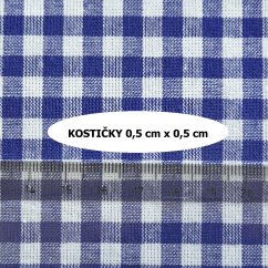 Dekorační látka -  Kanafas kostka modrá 5 mm