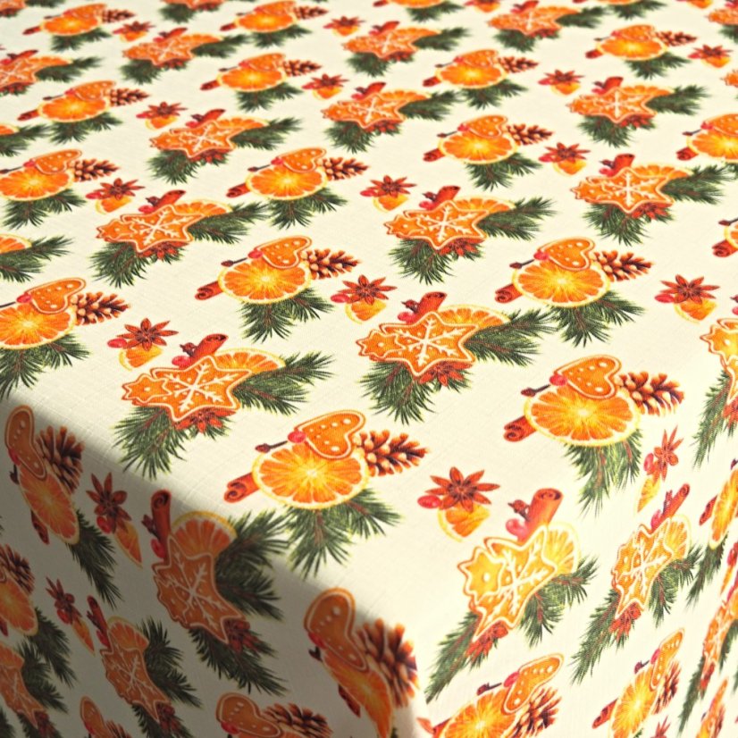 Vánoční ubrusy Perníčky – smetanové - Vyber rozměr: 30x30