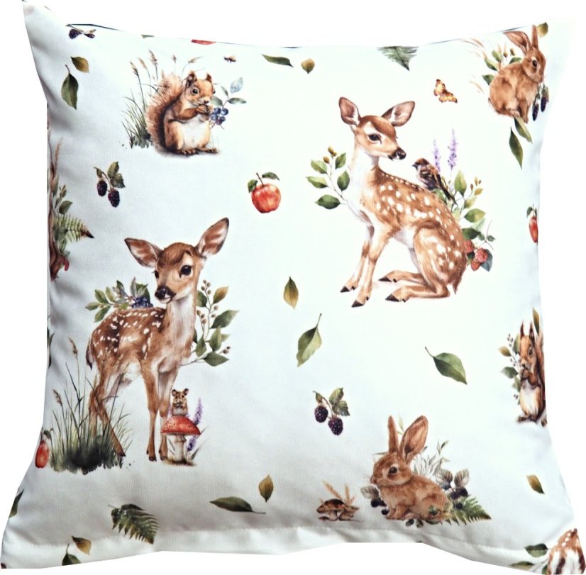 Povlak na polštářek Lesní zvířátka - Rozměr polštářku: 40x40