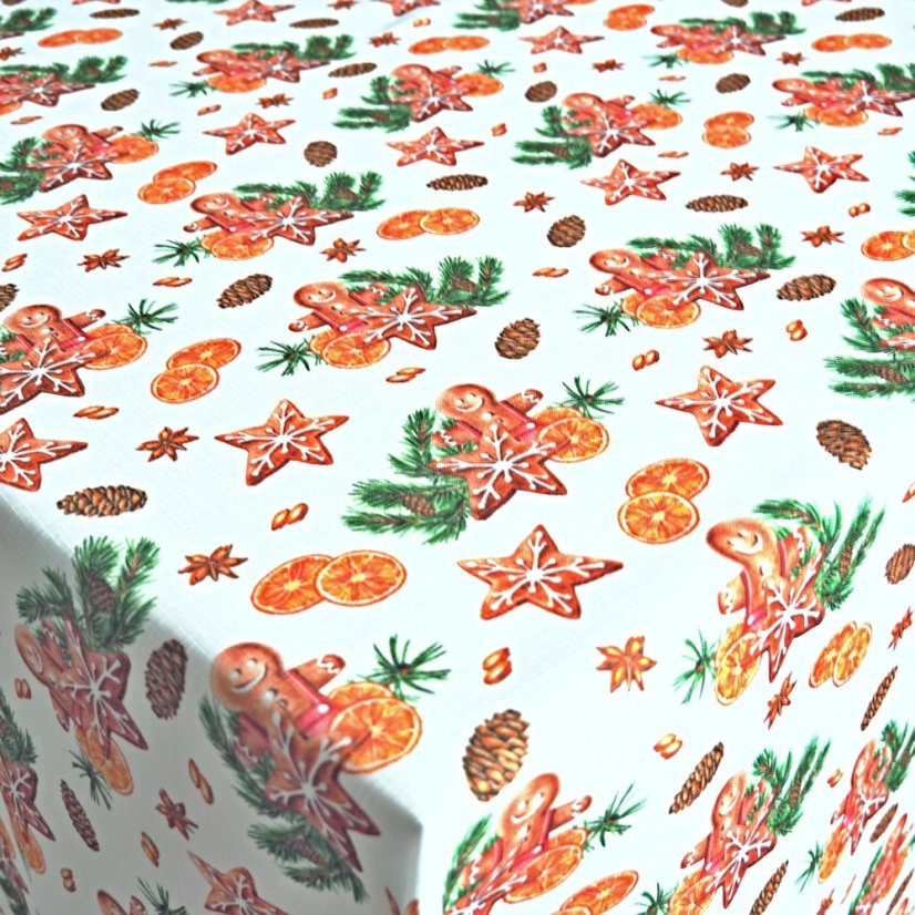 Vánoční ubrusy Perníčky – bílé - Vyber rozměr: 30x30
