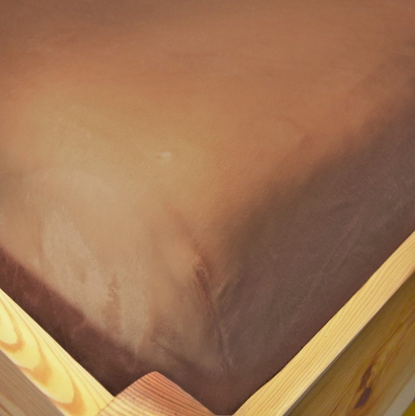 Prostěradlo z mikroflanelu - oříškové - Rozměr prostěradla: 90x200