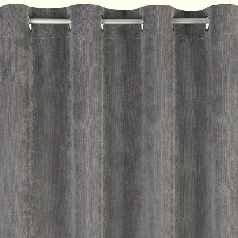 Kusový záves s očkami Elisa - šedohnedý - Vyber rozměr závěsu ↕VxŠ ↔ (cm): 250 x 140 cm