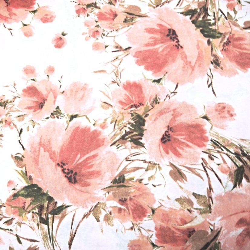 Hladká bavlna – Makové květy - Šíře materiálu ↔ (cm): 160