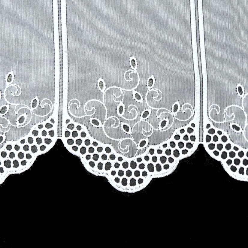 Vitrážová záclona Sarin - Vyber výšku ↕ (cm): 50, Vyber šití: bez obšití