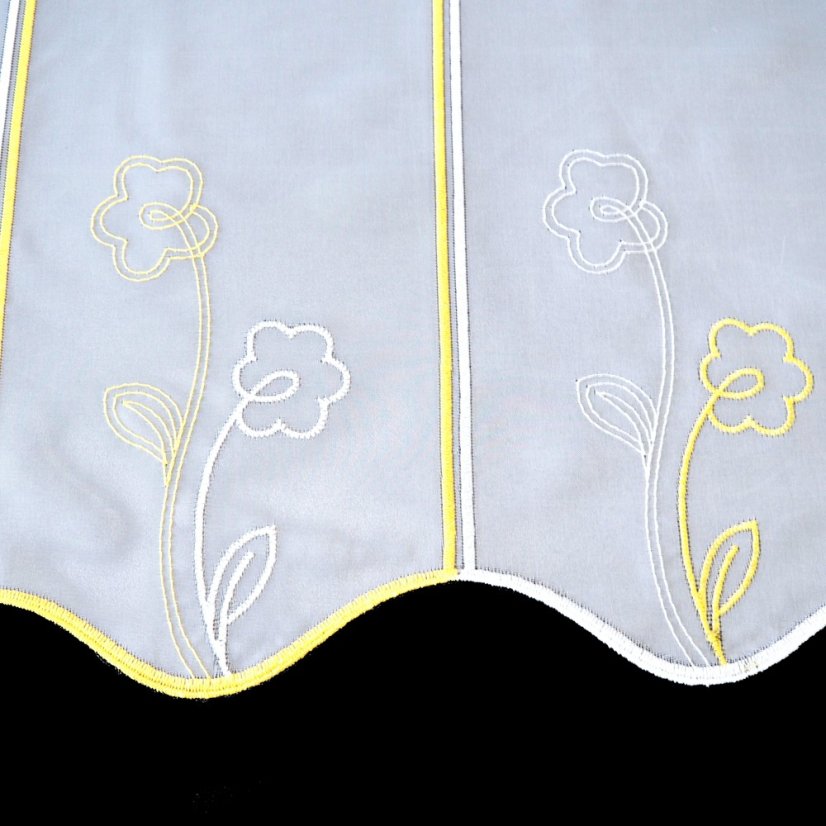 Vitrážová záclona Margit - Vyber výšku ↕ (cm): 40, Vyber šití: bez obšití