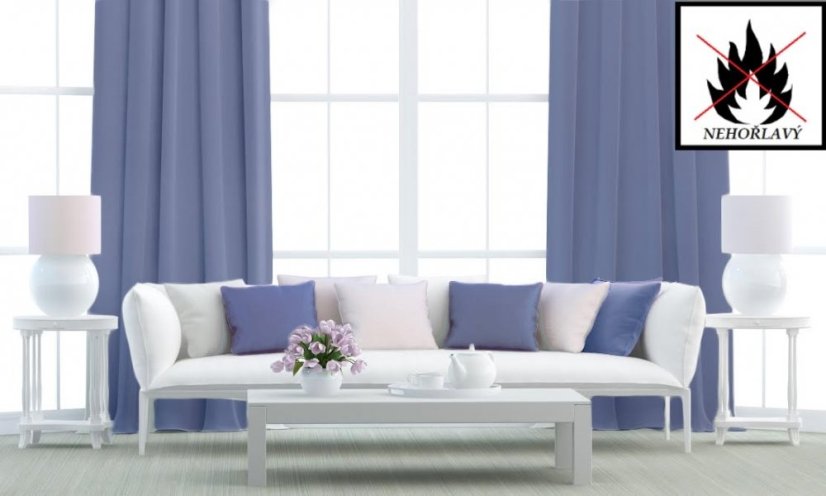 Dekorační látka Blackout nehořlavý - sv. modrá - Šírka materiálu ↔ (cm): 150, Vyber šitie: bez obšití