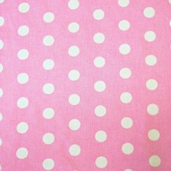 Hladká bavlna – Růžová s puntíky