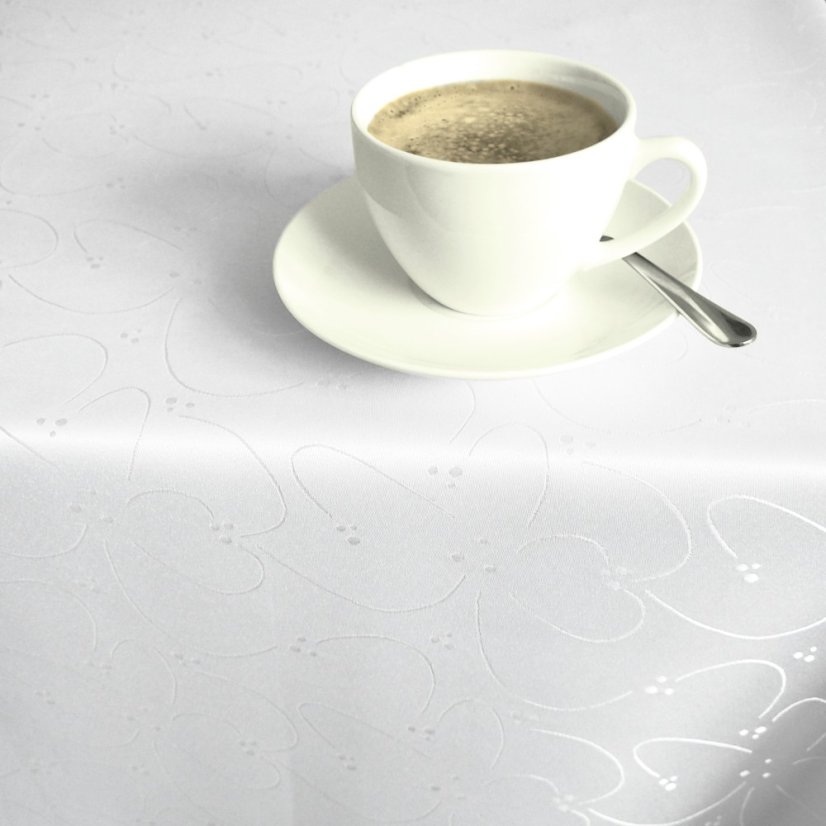 Žakárový ubrus - 666 bílý - Vyber rozměr: 30x30