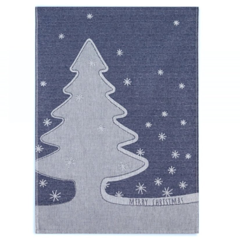 Vánoční utěrka Stromeček - tm.modrá